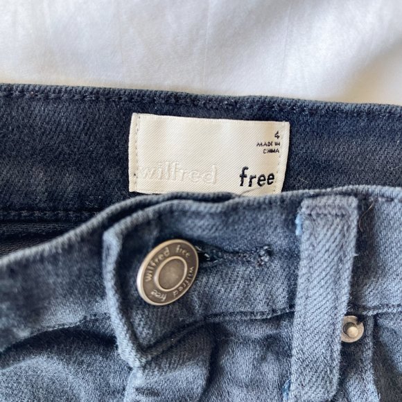 Wilfred Free By Aritizia Black Denim Skirt Size 4 - Picture 2 of 5